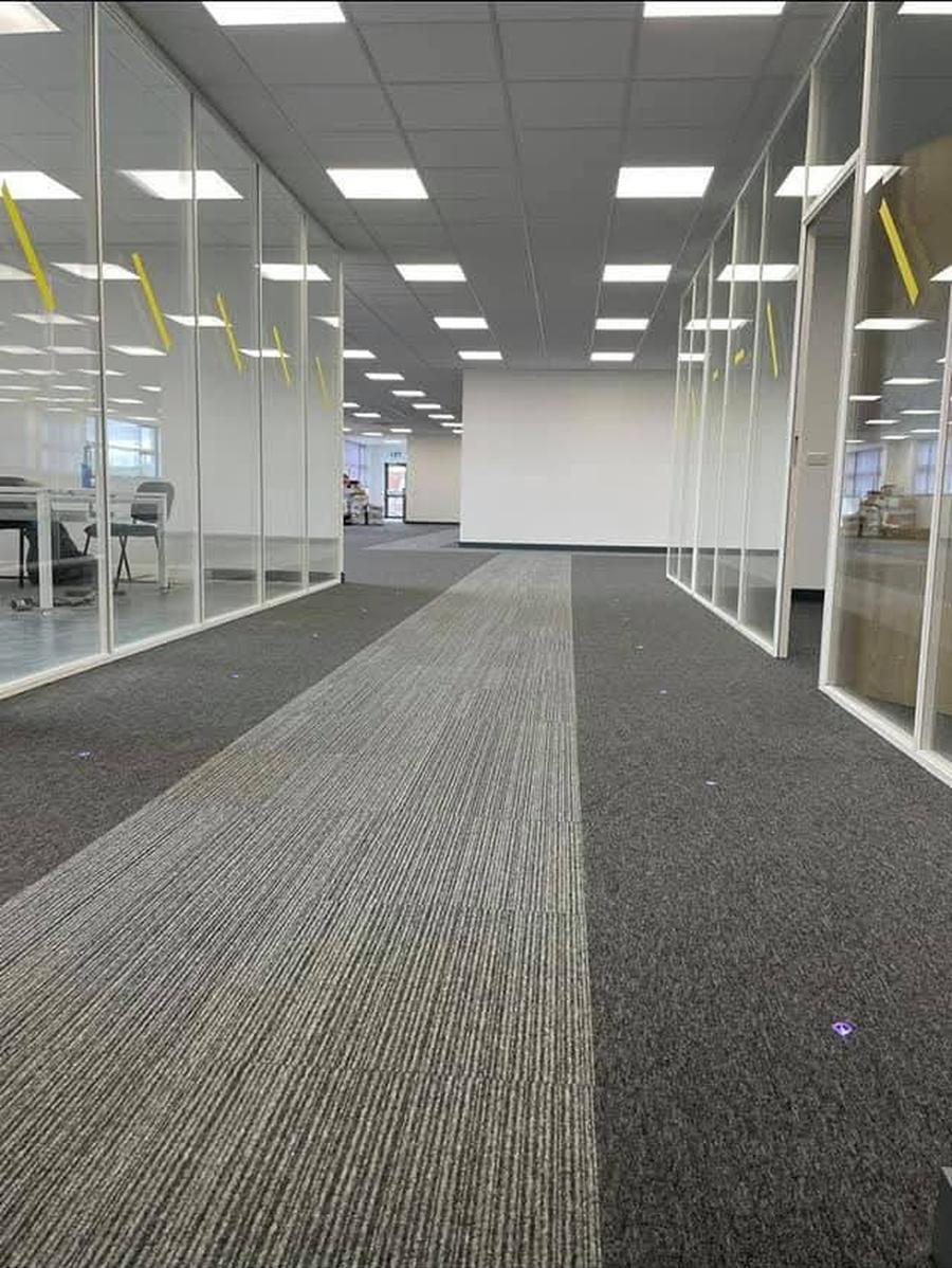 Office fit-out with glazed partitioning